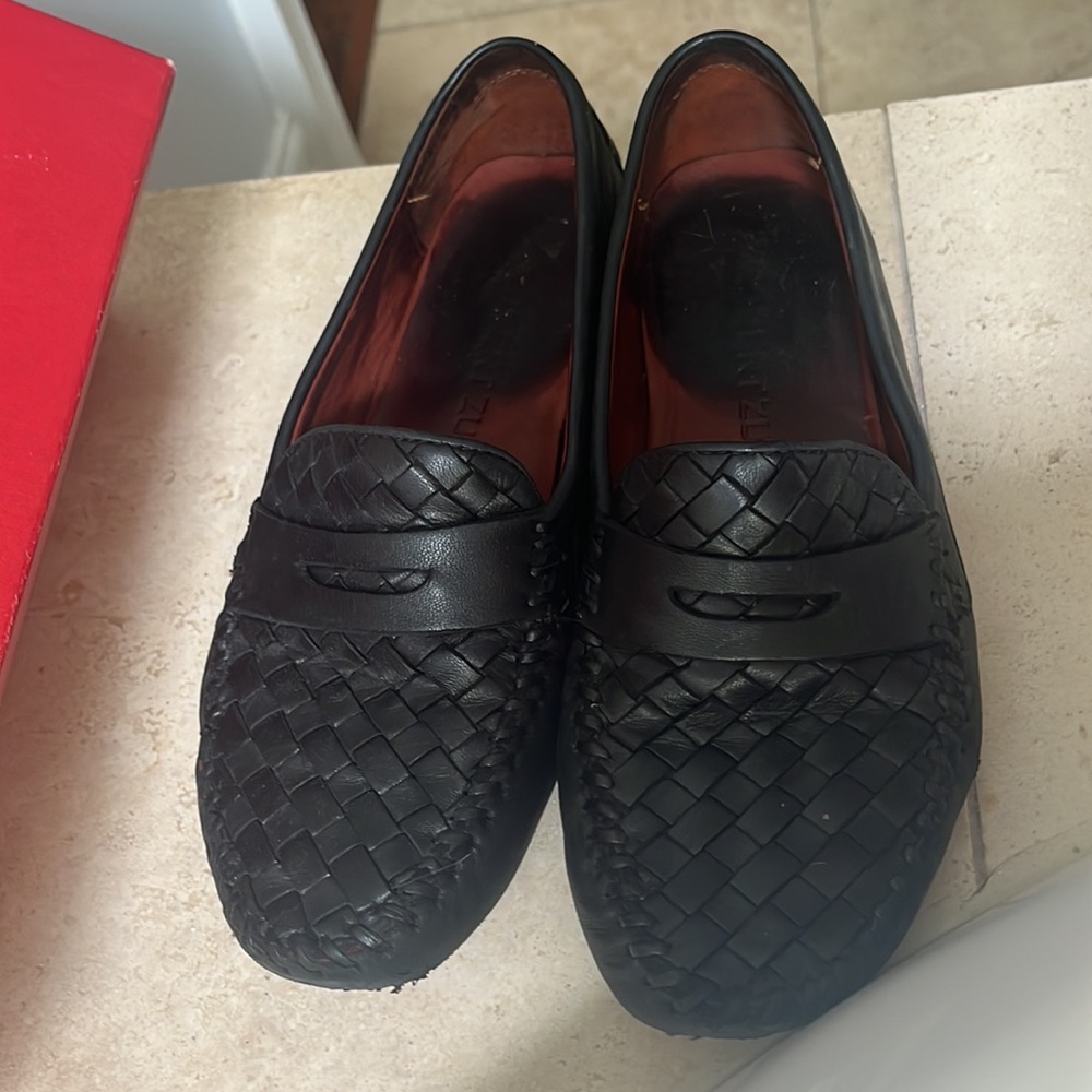 Robert Zur, size 8, Petra Rxur WCSH black braided leather loafers.